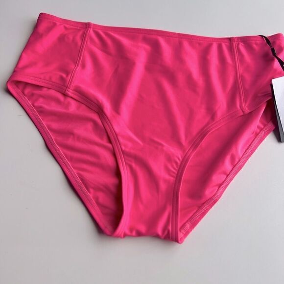 DKNY Seamed High-Waist Bikini Swim Bottom Neon Pink, swimwear, swimsuit New M - Picture 10 of 10